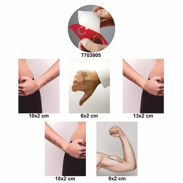 Umudumuz Yaşamak 5 li Set Geçici Dövme Kına Şablonu - Resim 2