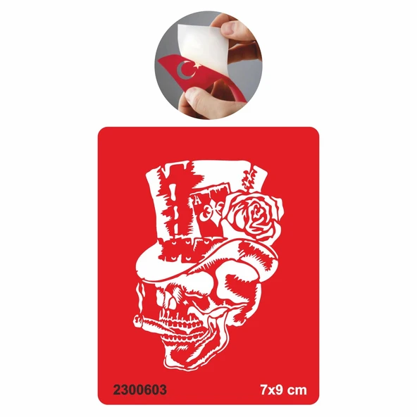 Oyuncu Kurukafa Tattoo Geçici Dövme Şablonları Kına Kalıpları ürün görseli 1