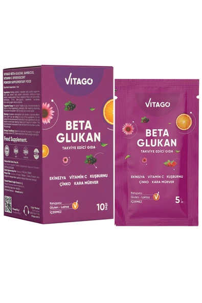 VİTAGO Beta Glukan Karamürver C Vitamini İçeren Efervesan Saşe ürün görseli