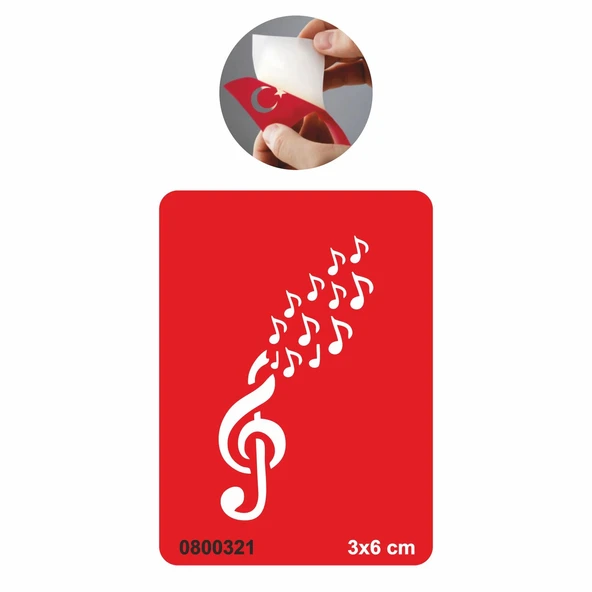 Sol Anahtarı Ve Notalar Tattoo Geçici Dövme Şablonları Kına Kalıpları ürün görseli 1