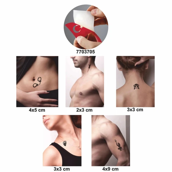 Şeytan Azapta 5 li Set Geçici Dövme Kına Şablonu - Resim 2