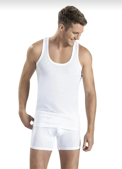 JİBER 158 ERKEK MODAL SÜPER İNCE ASKILI ATLET 10 ADET ürün görseli 1