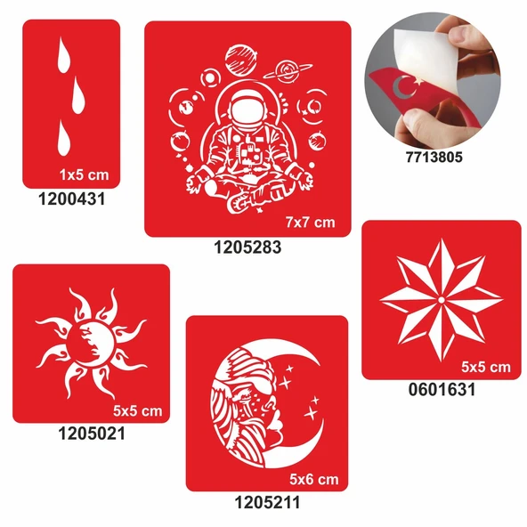 Öte Alemler 5 li Set Geçici Dövme Kına Şablonu ürün görseli 1