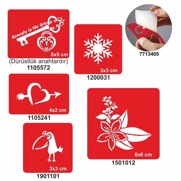 Dürüst Desenler 5 li Set Geçici Dövme Kına Şablonu ürün görseli 1