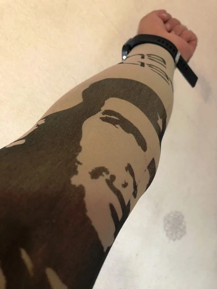 Çift Kol Giyilebilir Dövme Che Guavera Desenler Tattoo Sleeve - 1