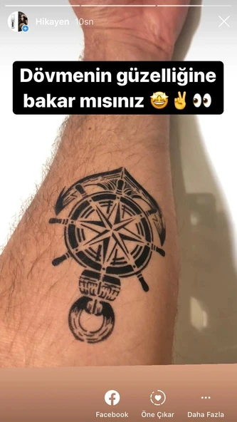 Pusula Dümen Çapa  Tattoo Geçici Dövme Şablonları Kına Kalıpları - Resim 2