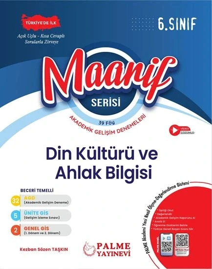 Palme Yayınları 6. Sınıf Maarif Serisi Din Kültürü Ve Ahlak Bilgisi Haftalık Deneme ürün görseli