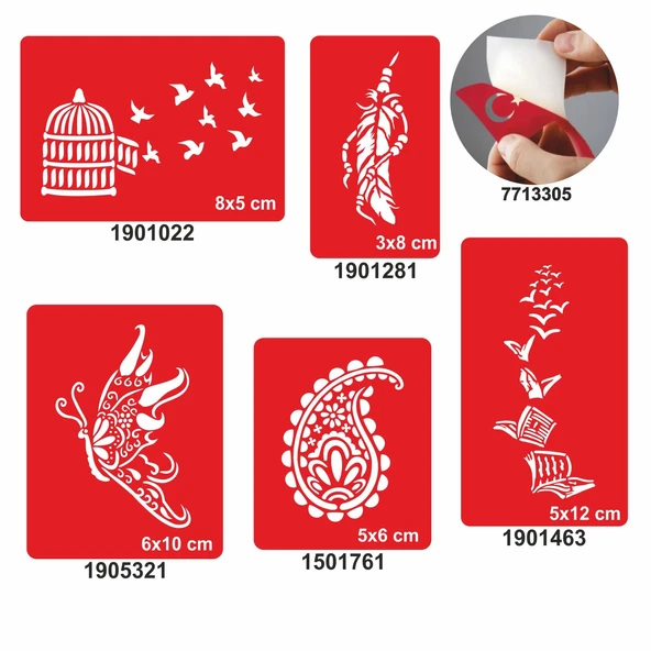 Bir Çiçek Bir Kelebek 5 li Set Geçici Dövme Kına Şablonu ürün görseli 1