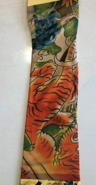 Çift Kol Giyilebilir Dövme Kaplan Desenler Tattoo Sleeve - Resim 2