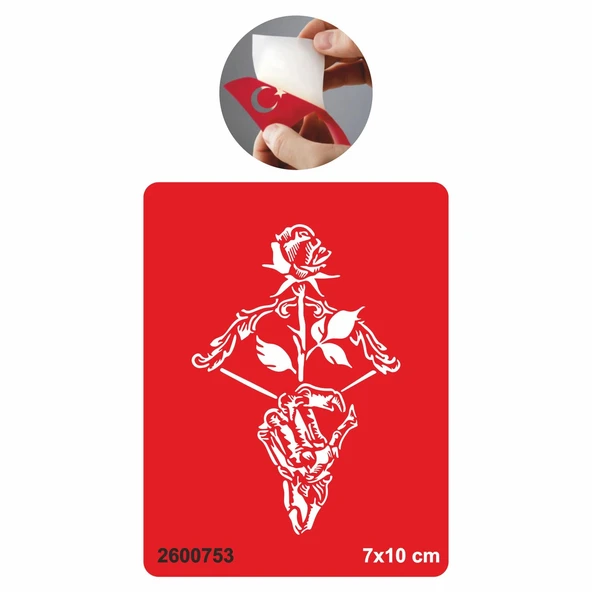 Ok Yay ve Gül Şablonu Geçici Dövme Kına Deseni Tattoo Geçici Dövme Şablonları Kına Kalıpları ürün görseli 1