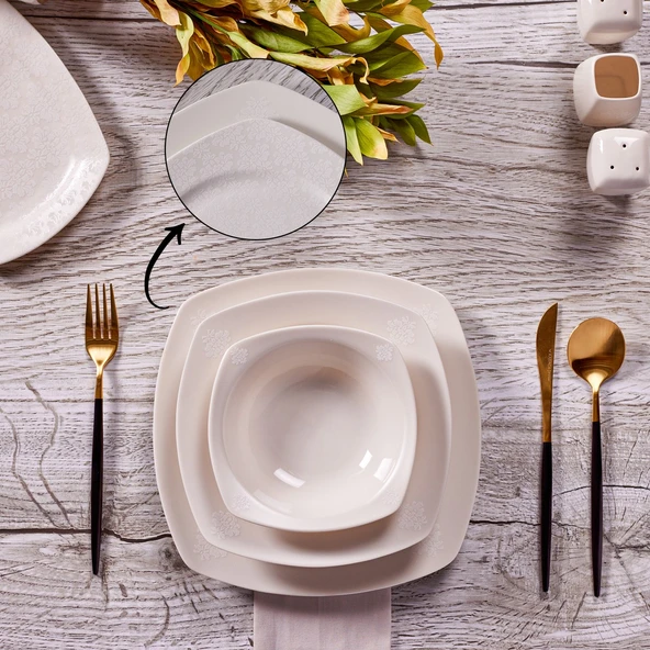 Karaca Deren 57 Parça 12 Kişilik Porselen Yemek Takımı - 2