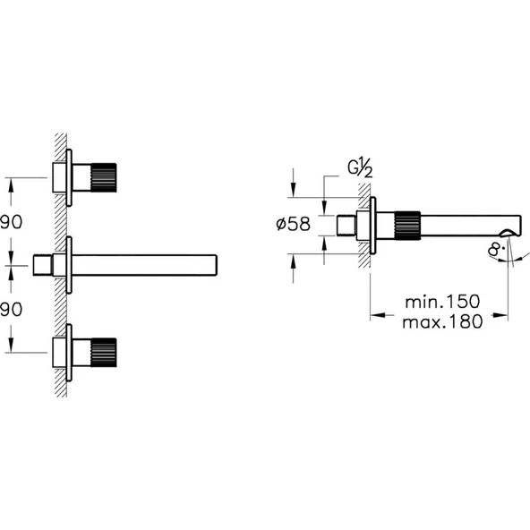 Vitra Origin Ankastre Lavabo Bataryası A4258234 - 5
