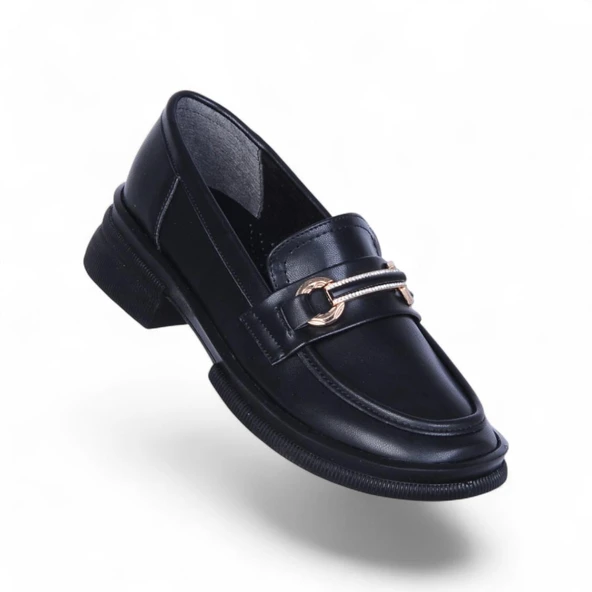 Ayakcenter Nhr2 Siyah Kadın Loafer Ayakkabı ürün görseli 1