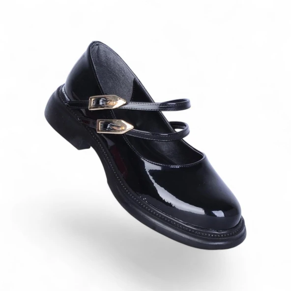 Scarletta S12 Rugan Siyah Kadın Loafer Ayakkabı ürün görseli 1