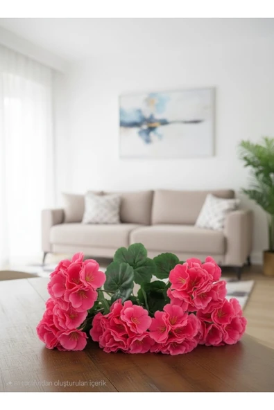 Yapay Çiçek Büyük Sardunya 7 DALLI Demet 40 cm PEMBE ürün görseli