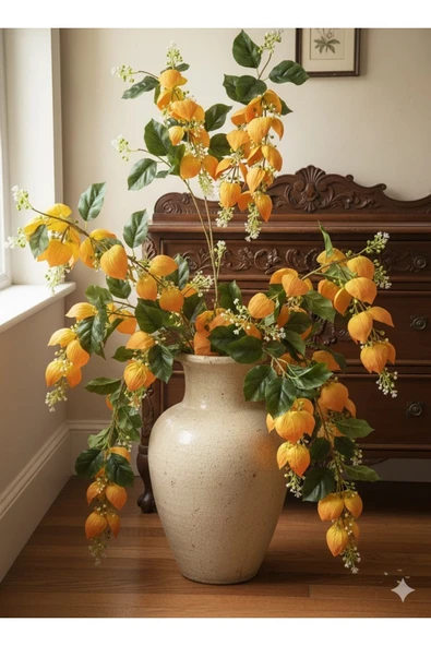 1 Adet 2 Dallı Sarı Medine Gülü Saksı Süsü ürün görseli