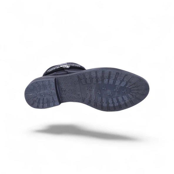 Alens A4 Siyah Nubuk Kadın Düz Bot - Resim 4