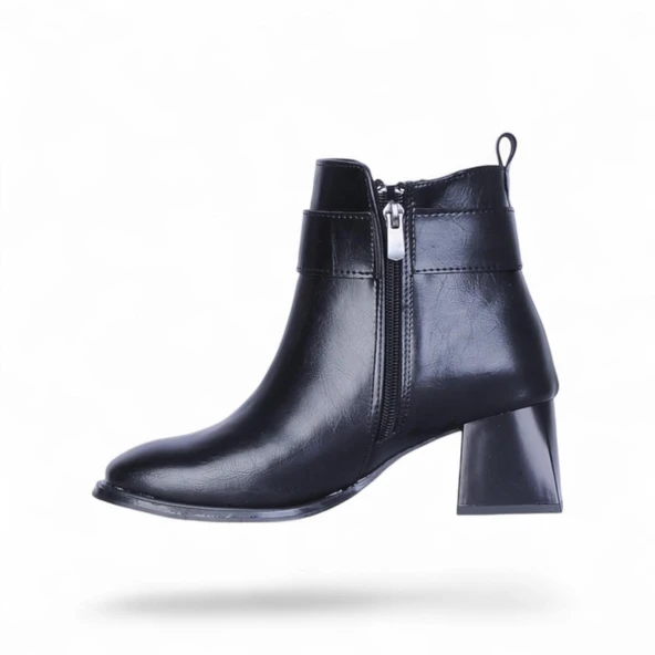 Scarletta S15 Cilt Siyah 7Cm Kadın Topuklu Bot - Resim 3