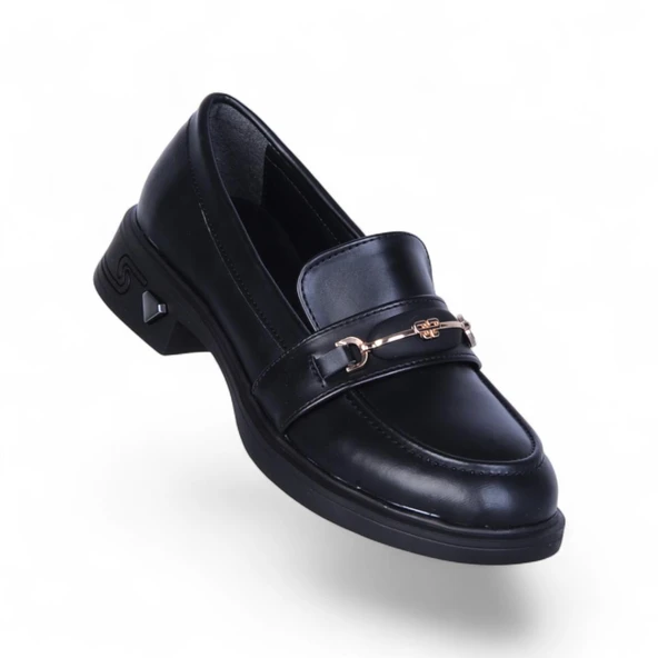 Ayakcenter 308 Cilt Nosima Siyah Kadın Loafer Ayakkabı ürün görseli 1