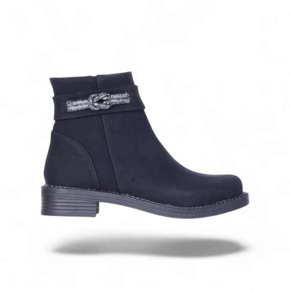 Alens A6 Siyah Nubuk Kadın Düz Bot - Resim 2