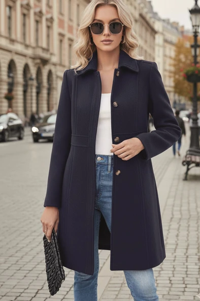 Dikiş Detaylı Tasarım Kaşe Kaban - Resim 9