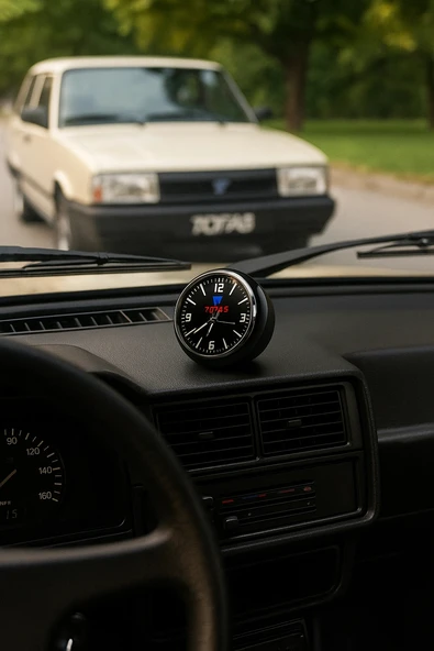 Tofaş Amblemli Torpido Üstü Retro Saat-Reflektörlü Akrep-Yelkovan-Şık Tasarım - 2