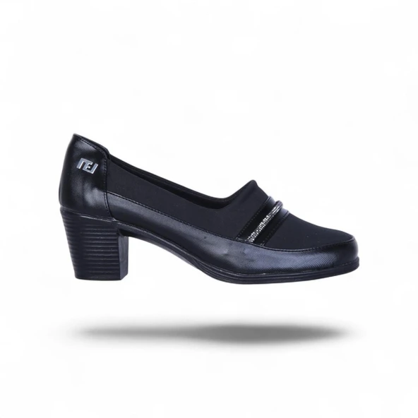 Vollex 1029 Siyah 7Cm Kadın Topuklu Ayakkabı - Resim 2