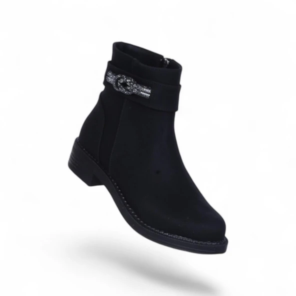 Alens A6 Siyah Nubuk Kadın Düz Bot ürün görseli 1