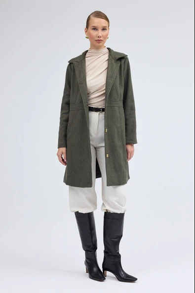 Dikiş Detaylı Tasarım Kaşe Kaban - 4