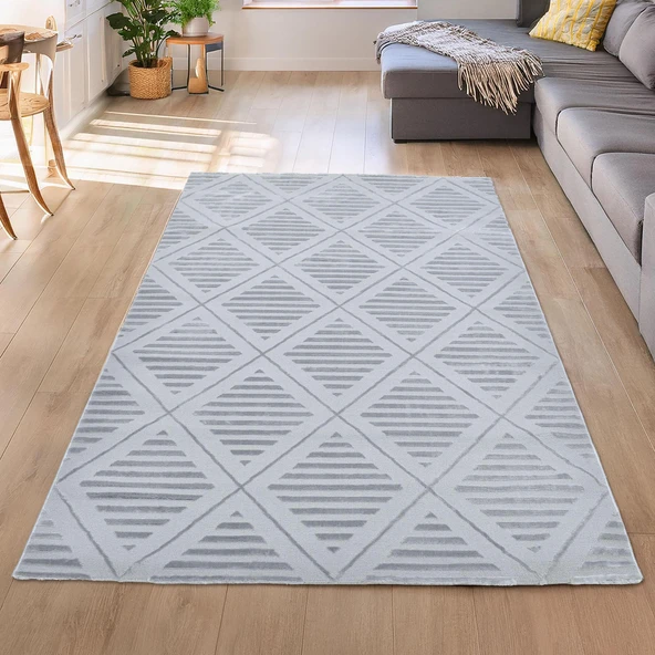 Elements Yumuşak Dokulu İskandinav Dokuma Gri Salon Halısı Mutfak Halısı Koridor Halısı Yolluk 06A_PA48 ürün görseli