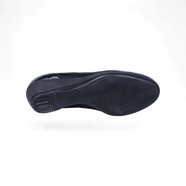 Vollex Vl3 Siyah 7Cm Kadın Dolgu Topuklu Ayakkabı - Resim 4