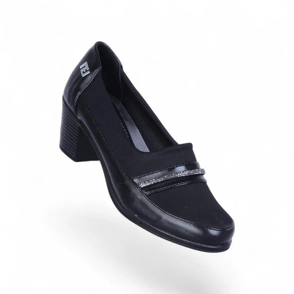 Vollex 1029 Siyah 7Cm Kadın Topuklu Ayakkabı ürün görseli 1