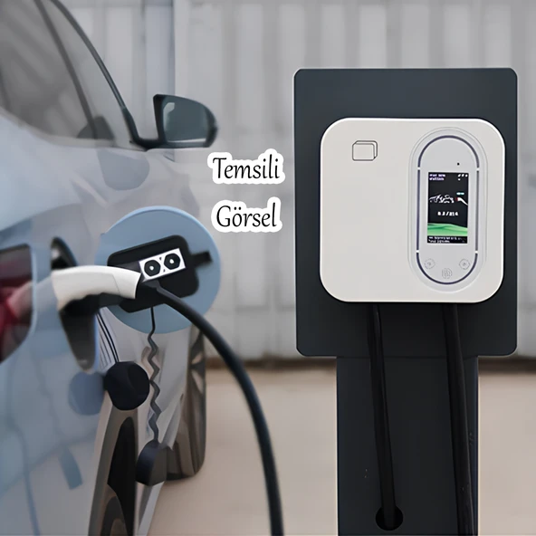 Elektrikli Akıllı Araç Şarj İstasyonu 22 KW Duvar Tipli 5 Metre Kablo Mobil Uygulamalı HCDK-22 RFID - Resim 6