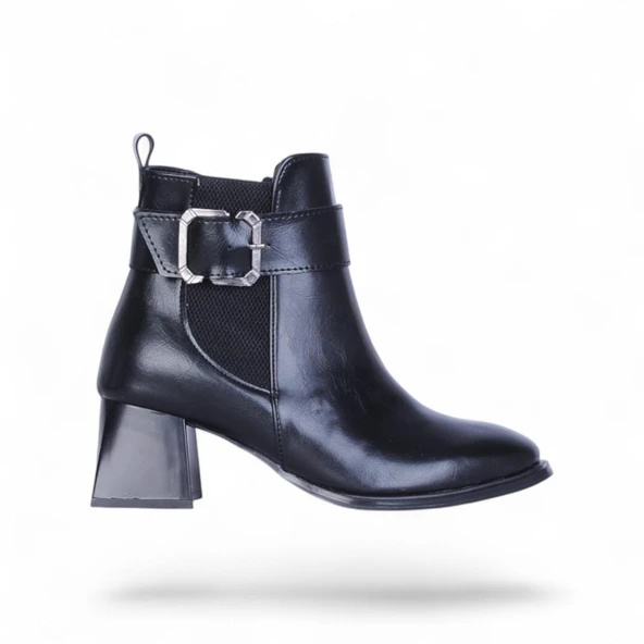 Scarletta S15 Cilt Siyah 7Cm Kadın Topuklu Bot - Resim 2