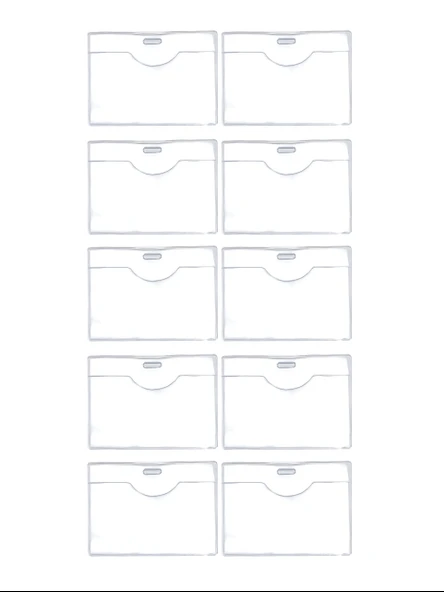 Pvc Yaka Kartlığı Yaka Kartı Kılıfı Kart Koruyucu 9,5x7 cm - 10 Adet ürün görseli