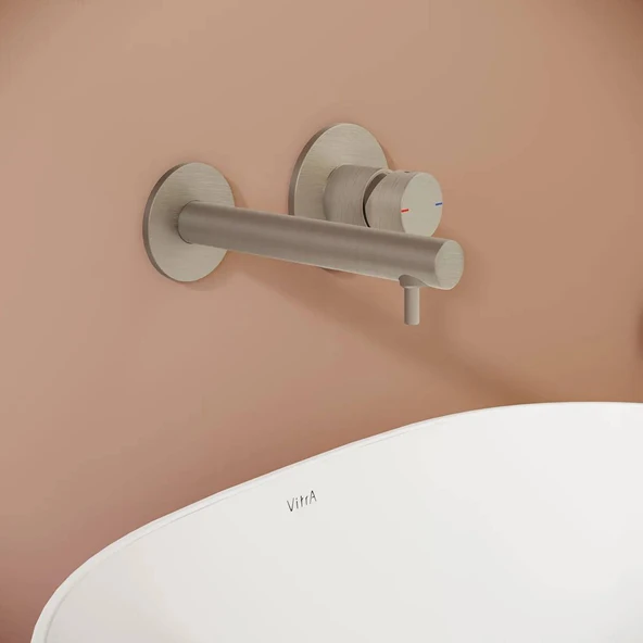 Vitra Origin Ankastre Lavabo Bataryası A4258134 Fırçalı Nikel - 3