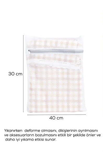 Porsima 3130 2li Çamaşır Yıkama Filesi Fermuarlı Bölmeli Yıkama Filesi Renkli - Resim 3