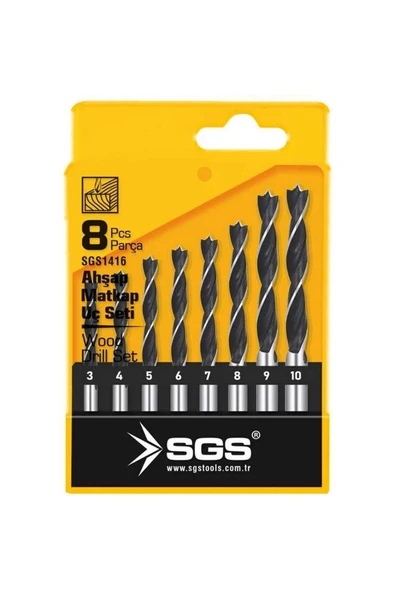 Sgs Ahşap Matkap Ucu Seti 8 Parça ürün görseli