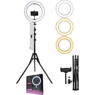 Led Tripod Işıklı Telefon Tutucu Makyaj Işığı Ring Light