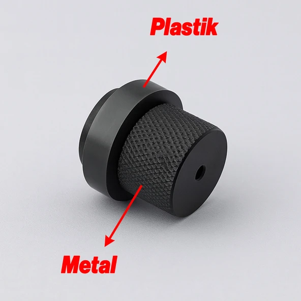 Metal Kapı Stoper Siyah Tırtıklı Model Vidalı Montaj Kauçuk Başlıklı Kapı Tamponu Durdurucu Koruyucu - Resim 4