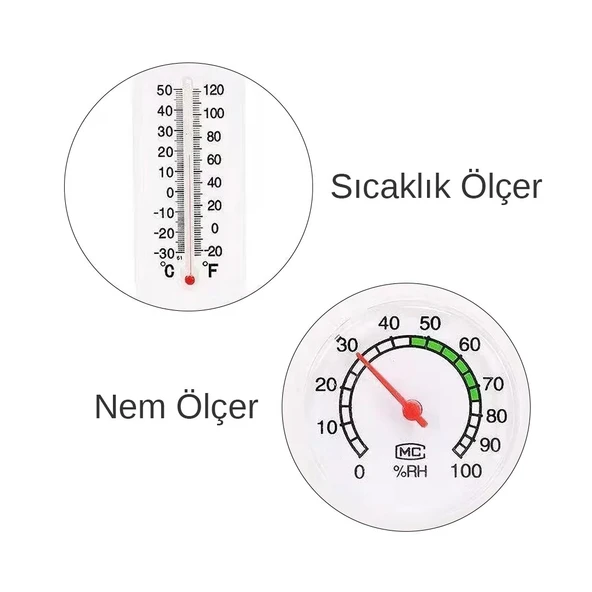 Powermaster PM-24665 Analog Sıcaklık Nem Ölçer Termometre - Resim 2