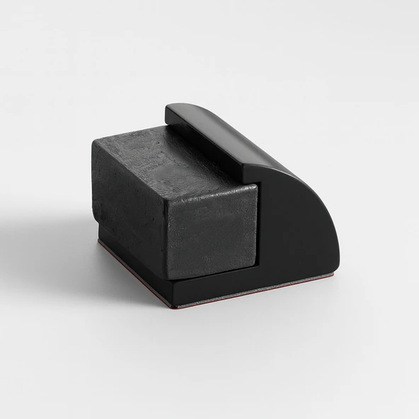 Metal Kapı Stoperi Siyah Oval Model Güçlü Yapışkanlı Kauçuk Başlıklı Kapı Tamponu Durdurucu Koruyucu ürün görseli