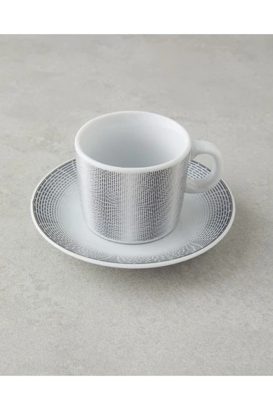 Elisa Porselen Kahve Fincan Takımı 12 Parça 6 Kişilik Siyah - 3