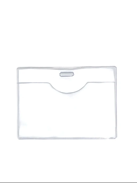 Pvc Yaka Kartlığı Yaka Kartı Kılıfı Kart Koruyucu 9,5x7 cm - 10 Adet - Resim 2