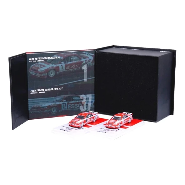 Inno 1:64 Toyota Corona Exin #1 ''ZENT'' JTTC 1995 M.SEKIYA & #37 ''ESSO''M.KRUMM Boxset Collection - Resim 2