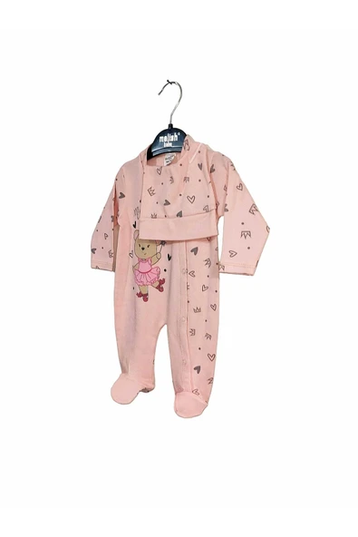 Melish Bebe Baskılı Kız Bebek Tulum Seti 2'li - 2