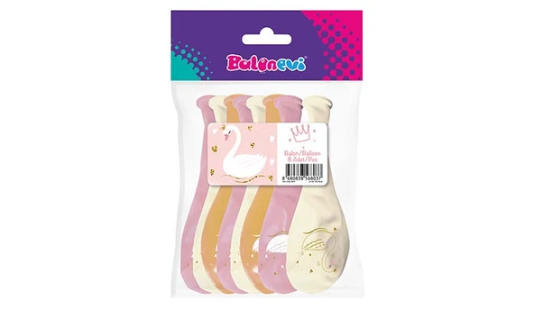 Kuğu  Baskılı Balon 8 Adet ürün görseli 1