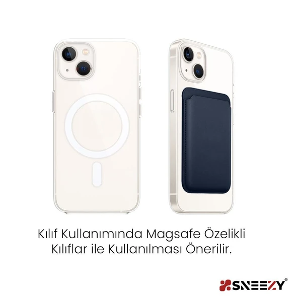 Sneezy İphone 12 Mini-12-12 Pro-12 Pro max Uyumlu Birinci Sınıf Magsafe Cüzdan Magsafe Deri Kartlık  Haki - 7