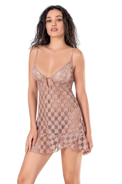 Arias Closet Vizon Kısa Tül Gecelik - 2