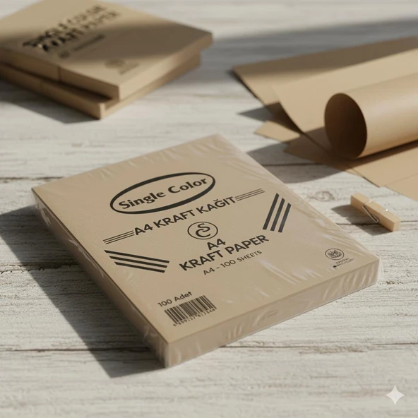 Single Color Kraft Kağıdı A4 100 lü Paket ürün görseli